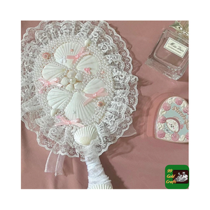 Mini Handheld Mirror Covered with Natural Mixed Seashells / Stunning Design from Vietnamese Handicrafts for 2025 - Product Image 4