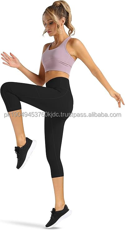 Women's High Waist Yoga Pants Tummy Control 4 Way Stretch with Pockets Breathable Elastic Workout Yoga Running Fitness Pants