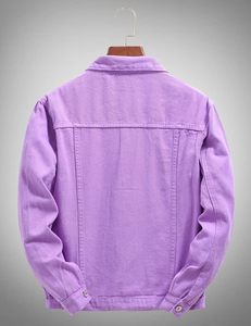 Vente en gros de veste en jean vintage pour hommes, veste décontractée en toile de coton de couleur unie, veste en jean respirante à boutons - Product Image 2