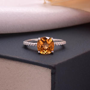 Four Prong Set Natural Citrine Faceted Cut Gemstone Real 925 Sterling <b>Silver</b> Vintage Solitaire Dainty <b>Rings</b> <b>Men</b> Women Fine Party - Product Image 4