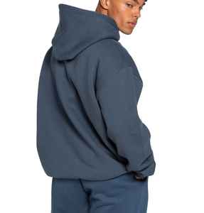 2024 sweat à capuche à manches longues gris sarcelle pour hommes sweat-shirt de Style hiver de haute qualité avec broderie personnalisée motif imprimé solide - Product Image 4