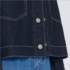 Chaqueta vaquera a cuadros de cintura media holgada para mujer de alta calidad con bolsillos y botones transpirable para uso informal de verano - Product Image 2