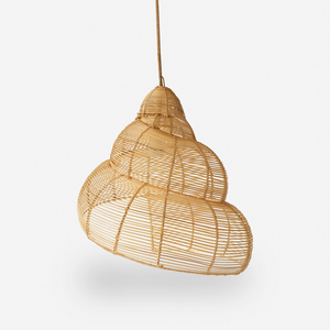 Rattan Hanging Lampshade Natural <b>Wicker</b> Pendant Shade Sculptural Design Decorative <b>Ceiling</b> <b>Light</b> For Living Dining And Bedroom - Product Image 2