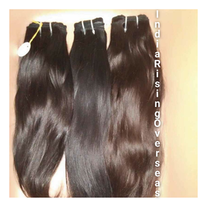 Extensions de cheveux ondulés naturels indiens bruts luxueux Paquets de cheveux humains Remy vierges doux Trames épaisses rebondissantes et non transformées - Product Image 2