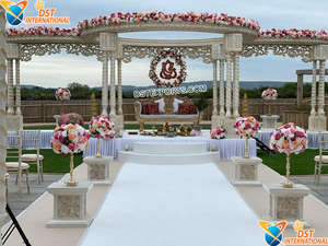 ภาพตัดปะตกแต่งกลางแจ้งสำหรับงานแต่งงานอินเดียตอนใต้ธีมชายหาดด้านข้างของมาเลย์งานแต่งงานแบบแมนดาลัมแทมงานแต่งงานสไตล์วินเทจ - Product Image 4