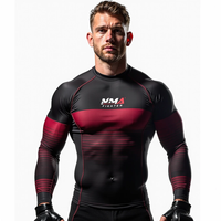 MMA Rash Guards Obtenez un style personnalisé Obtenez du matériel sublimé personnalisé Vente en gros Vêtements d'entraînement sportif de combat pour les séances d'entraînement