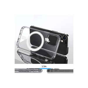 <b>Wireless</b> <b>Charging</b> Magnetic Clear <b>Case</b> for iPhone 12 Shockproof Silicone TPU Cover Electroplate PC Phone Protector 14 Plus - Product Image 3