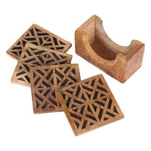 Premium Quality Wooden Coasters Durable Eco-Friendly <b>Table</b> Protection for <b>Glass</b> Tea Cups Classic Style-Wholesale Coaster - Product Image 5