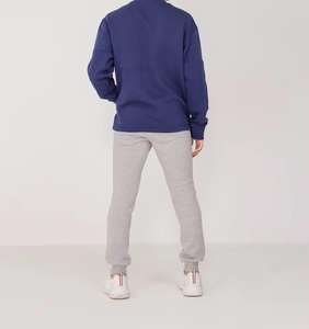 Custom logo Luxury Oversized Sweatshirts Adult Soft Crewneck Ribbed Sweatshirt Fashion <b>Plain</b> <b>Black</b> Wholesale - Product Image 2