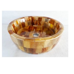 Buena calidad hecho a mano fabricante fiesta boda decoración tamaño personalizado forma redonda caliente para la venta tazón de madera y resina epoxi - Product Image 6