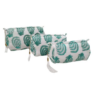 Botanical Bliss Juego de bolsas de tocador acolchadas-Artesanal y ecológico - Product Image 1