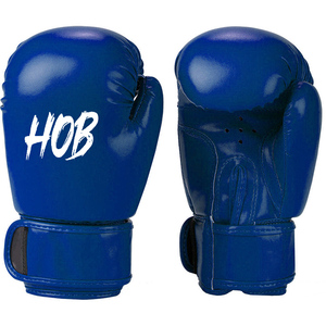 Gants de boxe bleus en gros, personnalisables, durables, pour le kickboxing, en cuir uni avec votre propre logo - Product Image 1