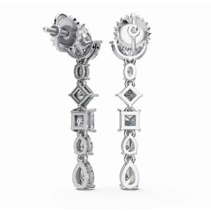 Pendientes de Diseño de Alta Calidad en Oro de 18 Quilates con Luminiscencia en Capas, Corte Marquesa, Ovalado y Pera, Joyería Cultivada en Laboratorio, Venta al por Mayor B2B - Product Image 3