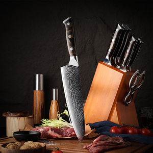 Vente en gros Couteau de chef damas personnalisé de haute qualité OEM Couteaux de cuisine Couteau en acier inoxydable à haute teneur en carbone avec manche noir - Product Image 5