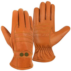 Gants en cuir d'hiver de qualité supérieure pour écran tactile avec doublure en coton, taille et design personnalisables pour adultes - Product Image 1