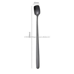Cuillère à mélanger élégante à long manche en acier inoxydable multicolore - Product Image 1
