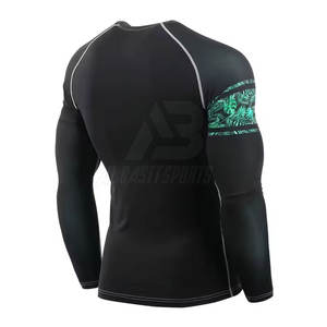 Peso ligero Slim Fit Hombres Camisas de compresión Entrenamiento Color sólido Camisas de compresión de alta calidad - Product Image 4