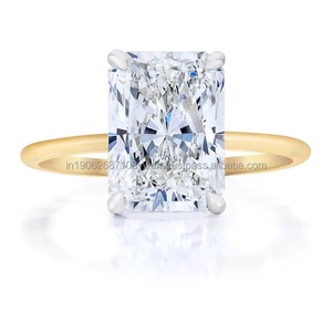Bague de fiançailles de luxe cultivée en laboratoire avec pierre taillée en diamant Cadeau de bijoux de mariage élégant pour la mariée disponible à la vente - Product Image 1