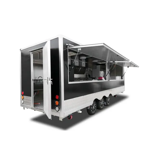 Hot Sale Coffee Kiosk Snack Pizza Taco BBQ Hot Dog Ice Cream Cart Concession Food Trailer Mobile Food Truck with Full Kitchen