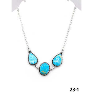 Collier goutte d'eau en turquoise et argent sterling fait main du sud-ouest, cadeau idéal - Product Image 1