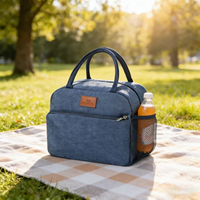 Sac Isotherme Prêt à l'emploi – Sac Repas Portable Gris avec Grande Capacité pour le Travail, l'École et les Pique-niques