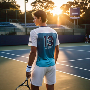 ชุดกีฬาเทนนิสปรับแต่งได้สำหรับผู้ชายชุดเสื้อโปโลแบดมินตันและกางเกงขาสั้นระบายอากาศชุดเครื่องแบบเทนนิสปรับแต่งได้ - Product Image 3