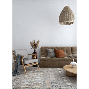 Tapis en laine géométrique bleu Manifest, noué à la main, en laine afghane, 9x12, rectangulaire, pour entrée, patchwork multi-pièces - Product Image 5