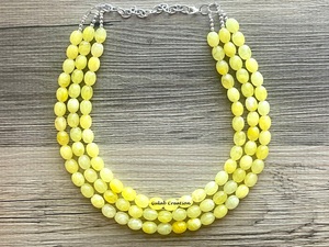 สร้อยคอลูกปัดเรซิ่นสีเหลืองทำด้วยมือสำหรับผู้หญิงน้ำหนักเบาแฟชั่นชิ้นใหญ่สำหรับสวมใส่สบายๆและงานปาร์ตี้ - Product Image 4