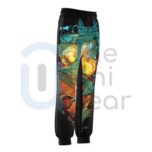 Top personalizado impreso hombres gimnasio Fitness pantalones ligeros 100% algodón Casual recto curvo rayas medio ecológico transpirable - Product Image 3