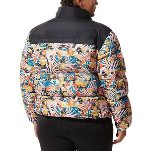 Fabricant vente en gros de haute qualité femmes doudoune manteau d'hiver personnalisé en cuir de mouton imprimé techniques capuche surdimensionnée - Product Image 2