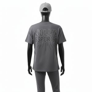 Ensemble de vêtements de sport pour femmes, t-shirt en coton premium 200 GSM et legging en polyester et élasthanne gris, logo aigle personnalisé par transfert thermique DTF. - Product Image 6