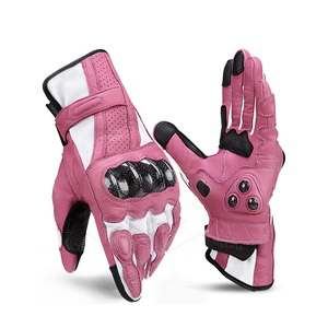 ถุงมือมอเตอร์ไซด์สำหรับผู้ชายถุงมือหนังสำหรับใส่เล่นกีฬาถุงมือมอเตอร์ไซด์สีเรียบหน้าจอสัมผัสปรับแต่งได้ - Product Image 1