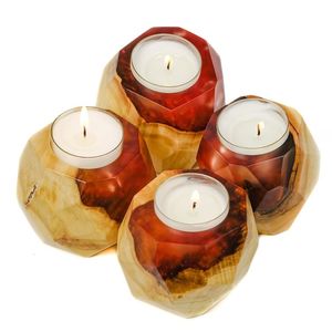 Vente flash - Porte-bougie en résine époxy et bois, design unique, fait à la main, ou porte-bougie chauffe-plat en résine et bois, décoration d'intérieur, fabriqué en Inde - Product Image 5
