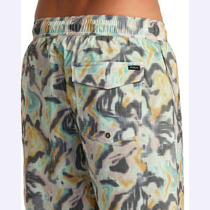 Shorts pour hommes de haute qualité, en tissu de toile imprimé numérique personnalisé, respirant, écologique, à la mode, avec taille élastique, fabriqués en usine, décontractés - Product Image 5