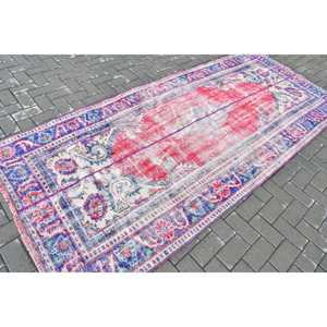 Grand tapis vintage 4,3x9,9 pieds, tapis turc rouge en laine persane - Product Image 2