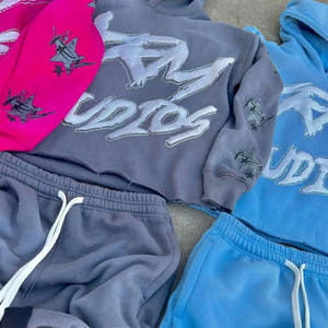 Vente en gros Streetwear Sport Streetwear Sweats à capuche en coton personnalisés et lourds pour hommes - Product Image 4