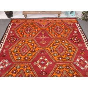 พรมวินเทจขนาด 5.8x8.8 ฟุต พรมตุรกีขนาดใหญ่ พรมลายดอกไม้สีแดง - Product Image 3