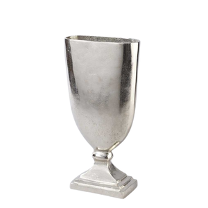 แจกันอลูมิเนียมสีเงินคุณภาพสูงสำหรับตกแต่งบ้านแจกันโลหะงานฝีมือดีไซน์ใหม่ - Product Image 1