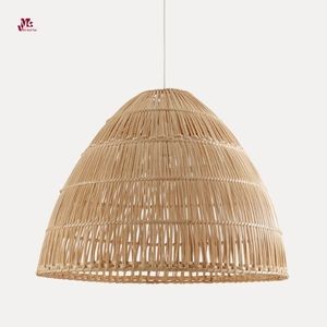 Lámpara colgante de ratán natural, pantalla de lámpara de bambú, cubiertas de lámpara colgante de paja, estilo moderno, decoración del hogar, pantalla de yute - Product Image 2