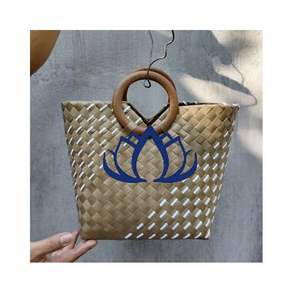 ถุงพลาสติกงานฝีมือทำด้วยมือขายดีที่สุดราคาไม่แพงและทนทานสำหรับใช้ในชีวิตประจำวัน-บัวสีน้ำเงินจากเวียดนาม - Product Image 1