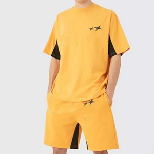 ชุดกางเกงขาสั้นสำหรับผู้ชายเสื้อเชิ๊ตพิมพ์ลายสกรีนและกางเกงขาสั้นผ้าพาเนลออกแบบได้ตามที่ต้องการ - Product Image 3