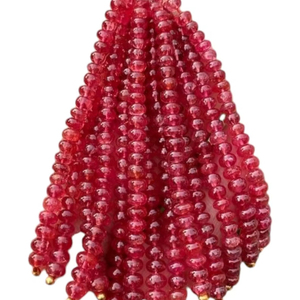 Cuentas Rondelle facetadas de espinela roja Natural 3mm 4mm 5mm hebra de piedras preciosas sueltas para collar pulsera fabricación de joyas al por mayor - Product Image 1