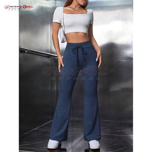 กางเกงวอร์มขาบานสำหรับผู้หญิงที่มีสไตล์วินเทจสตรีทสวมใส่สบายและพอดีตัว - Product Image 6