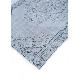 Tapis en laine bleu vintage noué à la main, motif médaillon rectangulaire abstrait, idéal pour la maison, le salon, le couloir, l'entrée et les chambres d'adolescents - Product Image 2