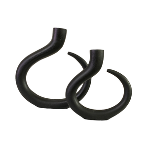 Bougeoir noir moderne Candélabres en métal Bougeoir pour centre de table de mariage Décoration Bougeoir personnalisé - Product Image 1