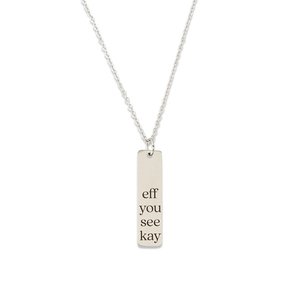 Collana con Ciondolo Eff You See Kay, Placcata in Oro, Catena in Argento Sterling, Gioielli Trendy con Numeri, Lettere e Cuori, Diamanti e Perle - Product Image 1