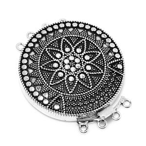 Fermoir de boîte Bali rond multi-brins 40mm 4 brins 5 brins 6 brins plaqué argent oxydé Fermoir de boîte de fabrication de bijoux B890 - Product Image 4