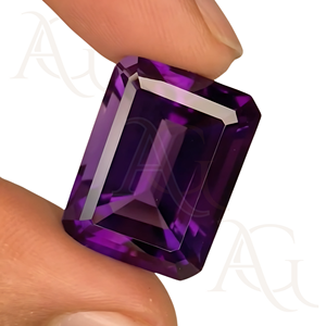 Grosse améthyste octogonale cultivée en laboratoire Pierres précieuses à facettes pour la fabrication de bijoux Pierres précieuses synthétiques cultivées en laboratoire - Product Image 5