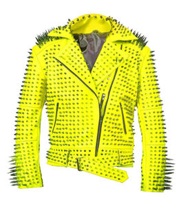 Veste en cuir à pointes personnalisée veste de style rock personnalisée dernier motard en cuir lourd clouté fournisseur de veste en cuir - Product Image 5