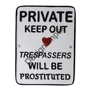 Placa de pared grande de Color blanco, artesanía de Metal, advertencia, decoración de pared de aluminio fundido personalizada promocional, placa personalizada, artículos decorativos - Product Image 6